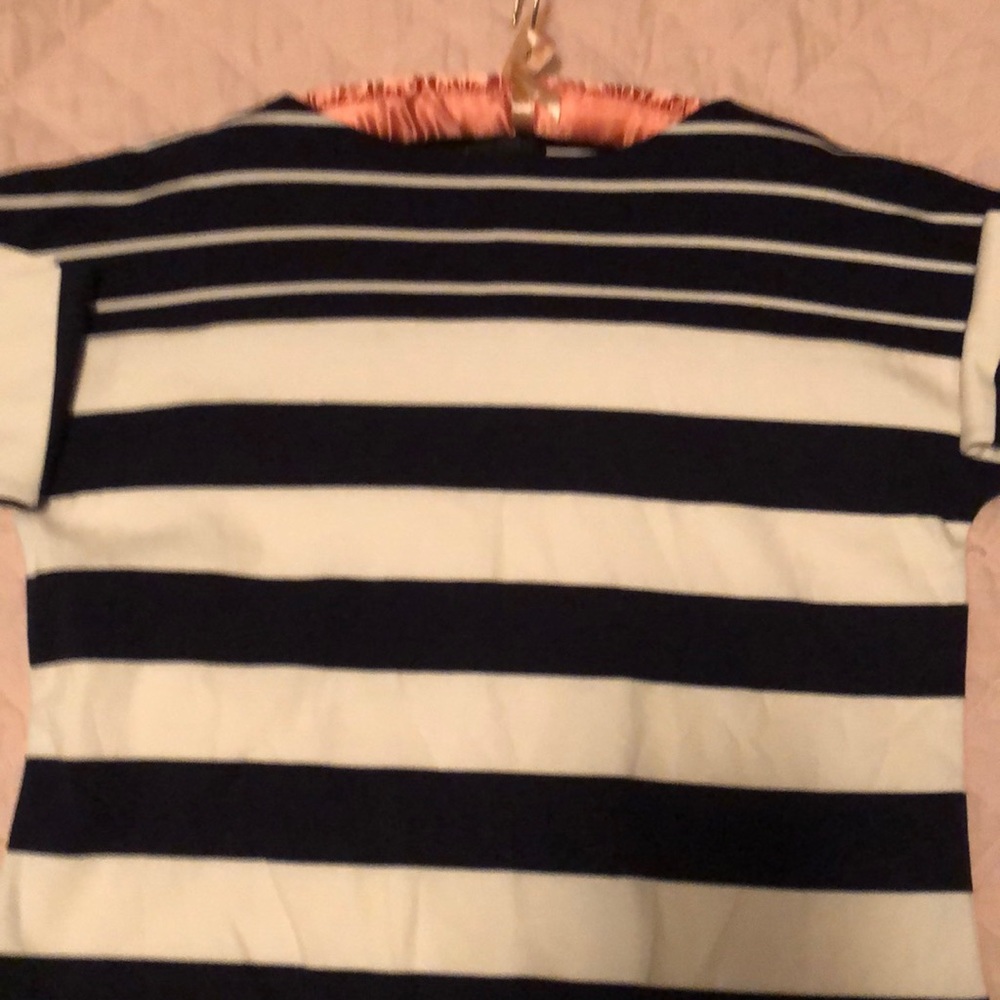 J Crew Long Sleeve Navy and Cream Striped top - Picture 4 of 6